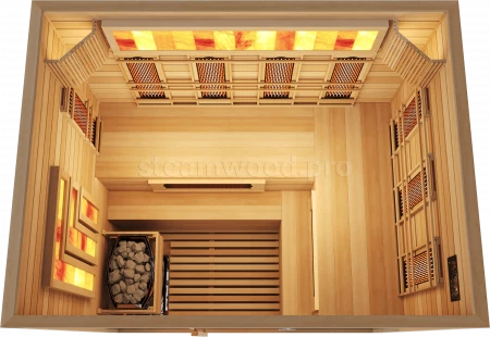Четырехместная комбинированная сауна Luxury из кедра